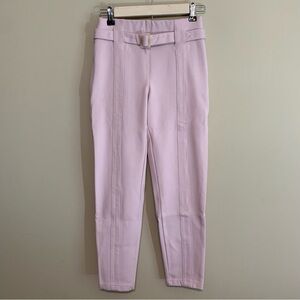 Pink Betabrand Yoga Office Pants Trousers Skinny Leg Belted Light Pastel